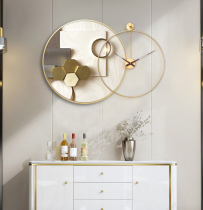 Italian light luxury creative wall clock combination painting modern abstract circular porch decorative painting corridor aisle restaurant hanging painting