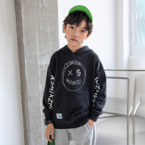 Boys spring and autumn sweater 2021 new boy hooded big boy 9 pop 8 foreign style 12-year-old 15 loose pop brand top