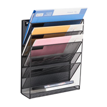 File rack Wrought iron multi-layer bookshelf to store documents Wall-mounted wall data rack Office storage bookshelf