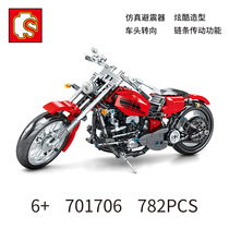 New childrens intelligence assembly building block simulation motorcycle model toy boy 5-6-12 year old gift