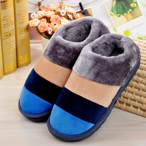 2019 autumn and winter new bag with cotton slippers female couple warm home wooden floor thickened fluffy shoes cotton shoes men