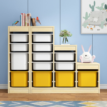 Toy Containing Finishing Racks Childrens Bookshelf Lockers Lockers Baby Home Large Capacity Multilayer Solid Wood Disposal Cabinet