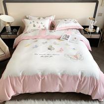 All cotton girls four pieces of pure cotton 100 are set 2 22x2 4 bed suite covered 220X240