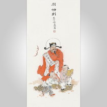 Hu Shengwang famous Chinese painting entrance calligraphy and painting authentic hand-painted New Year painting character hanging painting entrance decorative painting vertical version
