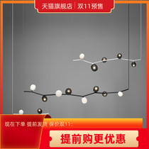 One-word restaurant long chandelier minimalist modern simple creative personality Italian glass bar table chandelier