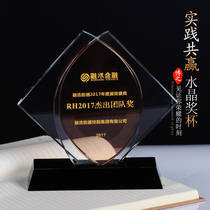 Practice win-win creative crystal trophy custom crystal medal game custom authorization card Retirement souvenir