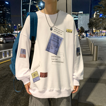 Spring blouses male and Korean version trendy loose spring autumn season jacket Chauded casual bf wind sweater round neckline jacket head clothes