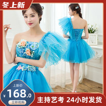 2019 spring new photo studio theme clothing bridesmaid dress dress color yarn short costume host small dress