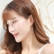 Earrings 2021 summer new geometric earrings female temperament long face thin advanced sense light luxury ear decoration tide