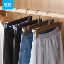 Camellia hanger Plastic non-slip non-slip household pants rack pants clip Multi-function pants hanger clothespin hanger