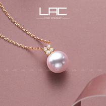 (Live on the New) LAC perfect circle Japan Akoya seawater pearl necklace female 18K gold