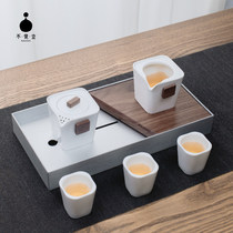  Tangtang spade wood tea tray Household simple portable travel quick cup tea set Water storage small tea tray