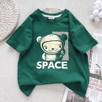 Early childrens clothing 2022 Summer new boy short sleeve T-shirt pure cotton neutral loose shoulder children CUHK children