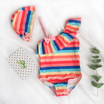 Childrens swimsuit girl cute one-piece striped baby baby swimsuit little princess girl resort hot spring swimsuit