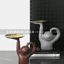 Nordic modern light luxury creative monkey fruit plate model room Dining table Dining room living room home tray soft decoration