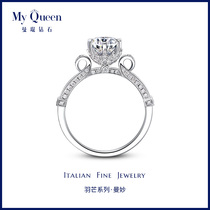 Man Kun Yu Awn White 18k gold diamond ring for women customized ring counter 1 karat courtship wedding ring