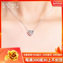 Platinum Necklace Women pt950 Platinum Necklace Fashion Love Pendant Platinum choker Gift