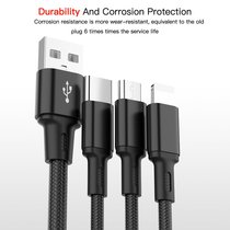 USB Cable 3 in 1 Micro USB Type-C Iphone Data Charger Phone