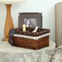 Liu Ruixuan Willow woven non-rattan storage box Desktop finishing basket without cover large sundries Pastoral wind dirty clothes basket