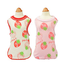 No Withdrawal Cute Strawberry Baby Kawoi Pets Little Vest Puppies Teddy Clothes Pets Spring Summer Clothes