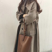 sandro Moscoloni High End Double - sided Cashmere Coat Woman in the long Korean edition loose and thin - haired coat