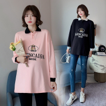 Pregnant woman spring T-shirt 2021 new long sleeve clothes women spring sweater maternity spring autumn base shirt tide