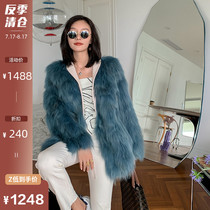 JLS winter new imported fox fur grass coat womens coat young whole skin Haining fur