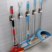 The artifact of mop hanging mop-free mop adhesive hook mop clip wall-mounted mop clip bathroom storage mop rack