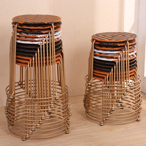 Lightweight and practical easy to store folding rattan small round stool low stool stool dining chair plastic stool iron stool bench