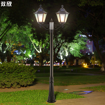 Shuangxin street lamp double head iron garden lamp 3 M 4 m villa outdoor lamp garden lamp European style high pole lamp landscape lamp