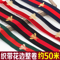 Color stripe webbing color polyester cloth strip edging cloth strip garment accessories decorative belt diy strap cloth strip