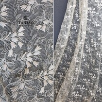 Taiwan new champagne flower embroidery lace cloth m141 dress wedding fabric diy mesh clothing fabric