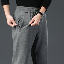 Pure cotton middle-aged mens sports pants spring autumn style relaxation tightness casual pants for older people daddy autumn clothes for mens pants