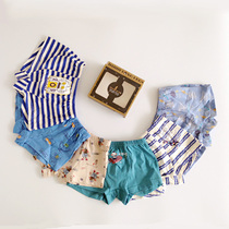 Counter new long leg uncle childrens underwear cotton boys and girls boxer pants breifs 2-pack gift box