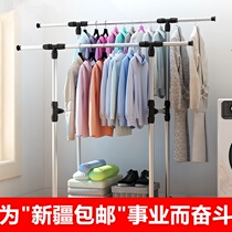 Xinjiang Drying rack floor lifting telescopic folding double-pole drying rack balcony hanging hanger