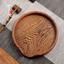 Pu-erh tea cake Tea Tray Round Red Wood Chicken Wings Wood Open Tea Tray Whole No Lacquer Tea Totea Knife Bamboo-made Assessment Tea tray