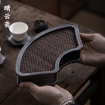 A clear and sunny day of fasting) Ancient method handmade tin maker with water storage small tea table tea bearing retro double layer with lid raising pot tray