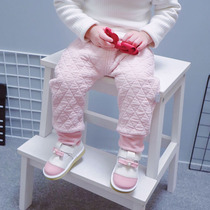 Female baby cotton clip cotton trousers toddler open crotch 1-2 years old casual trousers boy high waist 3 warm winter baby wear