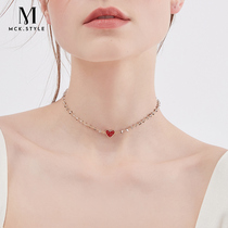 Beating heart necklace woman summer lock bone chain 2022 new neck with short loving neck chain neckline choker