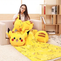 Pikachu warm hand pillow quilt dual-use children lunch break air conditioning blanket office waist pillow cushion
