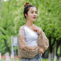 Small shawl sunscreen conjoined hand sleeve arm guard female chiffon sleeve one ice silk chiffon beach summer silk scarf