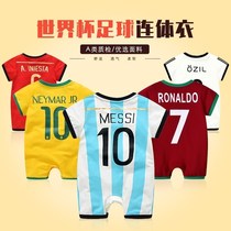 5 baby jerseys 8 football clothes 0-3 months male baby Summer clothes cotton women climbing clothes 6 one-piece small wear Hundred