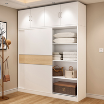 Wardrobe sliding door Modern simple solid wood household bedroom large wardrobe assembly simple storage locker Economical