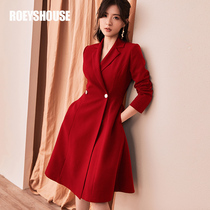 Luo Yi temperament jacket suit dress womens spring new intellectual slim red medium-long suit jacket 6187