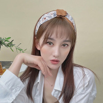 Broken flower wide-sided hair hoop temperament female Korean Net Red simple Press hair card hair belt art wild go out headgear headband