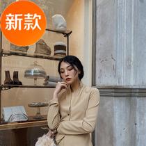 Zhao San 3 view English afternoon tea twill satin set women Spring 2021 New V collar shirt skirt two pieces