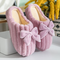 Baotou cotton slippers ladies thick bottom cute 2021 new indoor wool slippers women winter home wear autumn and winter