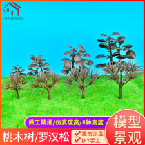 Building sand table model material diy handmade micro-landscape field with scene simulation finished Arhat pine peach tree trunk