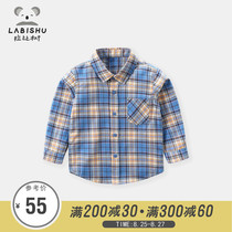  Rabbi tree childrens clothing baby spring and autumn plaid long-sleeved shirt 2021 spring and autumn boys baby cotton shirt