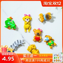 Creative refrigerator stickers 3D three-dimensional cute cartoon zodiac animal message stickers home decoration stickers